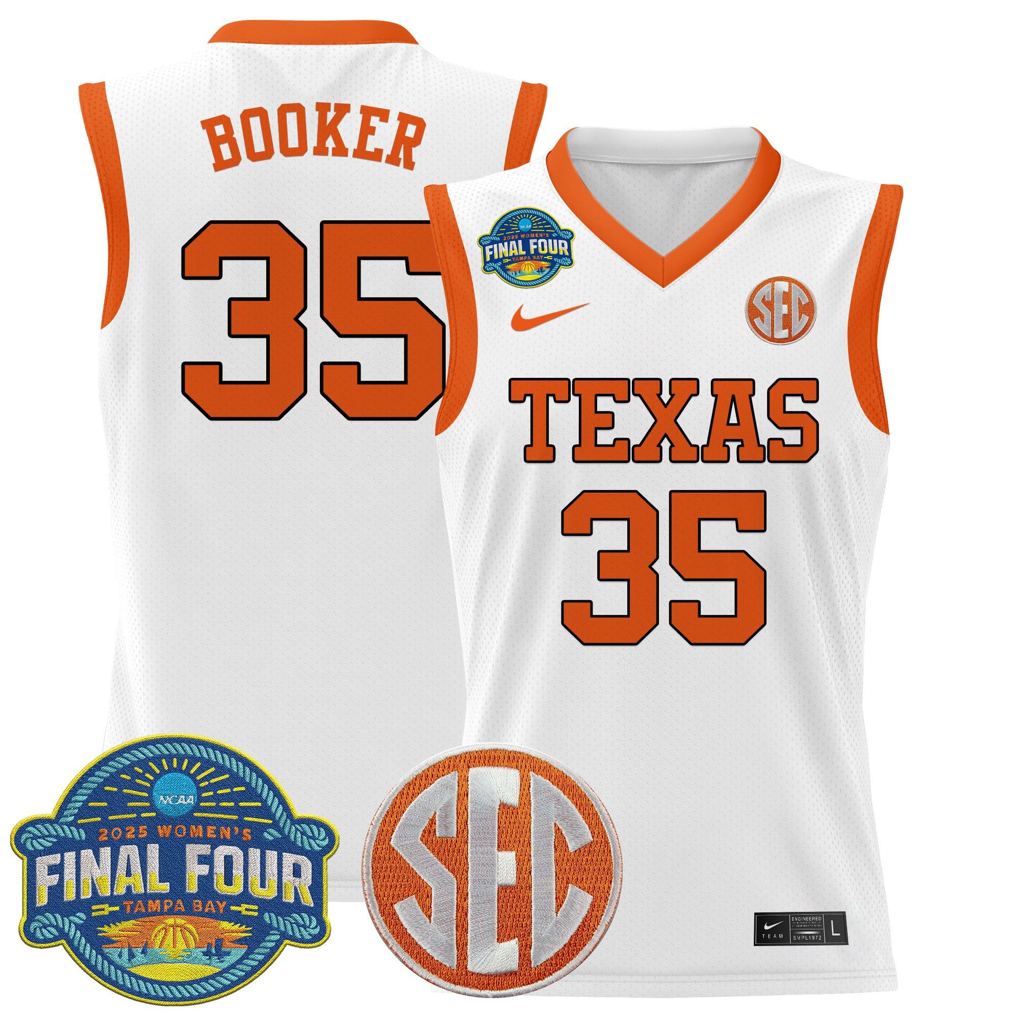 Men Texas Longhorns 35 Booker White Nike 2025 Final Four Patch Lightweight Basketball NCAA Jersey